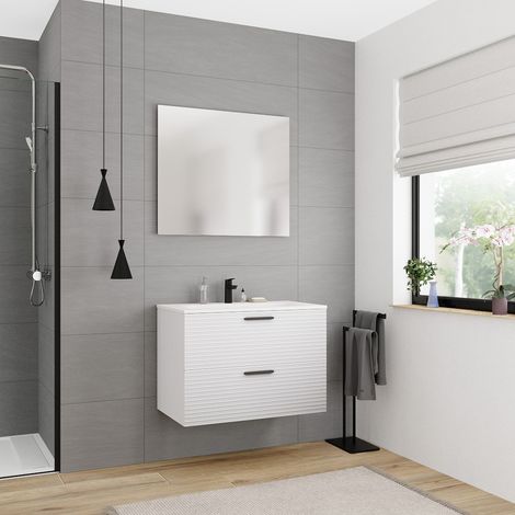 Ceramia 80cm, Nuovi mobili da bagno assemblati, certificati FSC, bianco sporco (CERAMIA-4OW80)