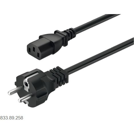 CAVO ALIMENTAZIONE PER DRIVER 240W HAFELE CON SPINA EU NERO DA MT.2 833.89.258
