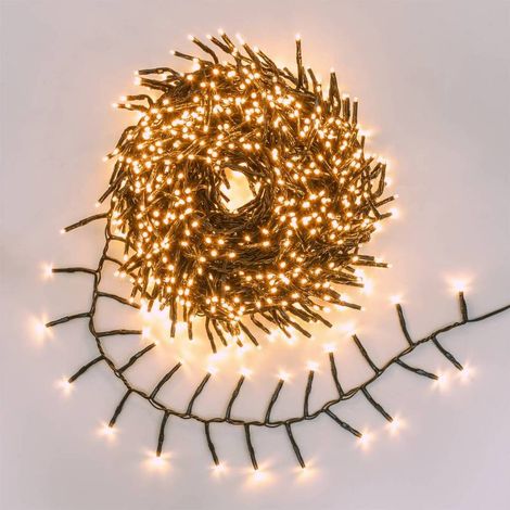 Guirlande Min BOA cluster 20m 1000 LED blanc chaud lumière fixe+7 vitesses IP44 (1/4)