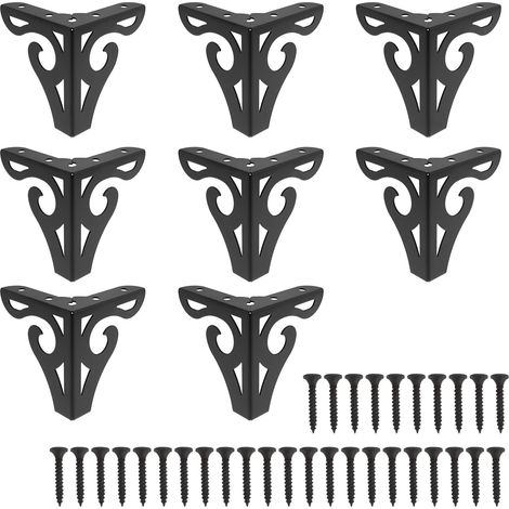 Set di 8 gambe per mobili moderne, cave, con viti, ideali per armadi, divani, tavoli, supporti TV, guardaroba e mobili per ufficio - Nero opaco - 10 cm