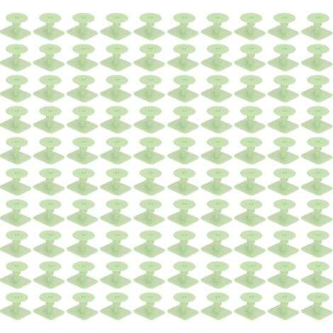 100 étiquettes vierges carrées vertes pour animaux d'élevage, marqueurs d'identification pour bovins et porcs (1/5)