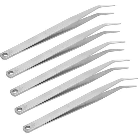 Juego de 5 pinzas de costura curvas de acero inoxidable, puntas finas para alisar superficies, accesorios ligeros para máquinas de coser.