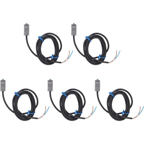 Capteur de proximité magnétique 2 fils Normalement Ouvert 5 pièces, interrupteur à lames 100mA AC/DC 5-240V, détecteur de porte pour alarme et automatisation (1/5)