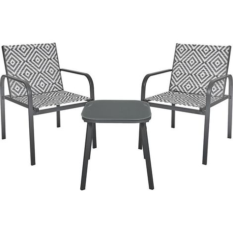 Salon de Jardin 2 Places "Mexico" 83cm Gris (1/5)