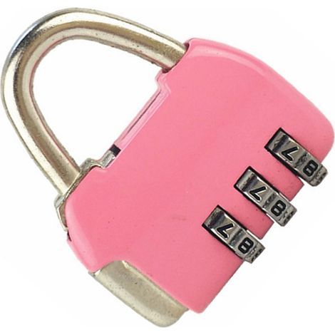 Cadenas à combinaison à 3 chiffres, cadenas de sécurité robuste en alliage de zinc pour valise, rose