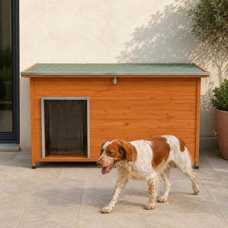 Niche en bois haute isolation Taille L - Épicéa 3 couches avec toit étanche (1/5)