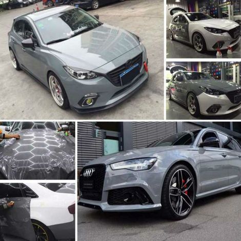 Pellicola adesiva grigio cemento lucido per car wrapping e tuning Misura - 152cm x 300cm (1/5)