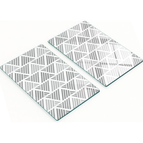 Tableros de vidrio elegantes y duraderos con estampado de formas geom茅tricas, 2x30x52 cm.