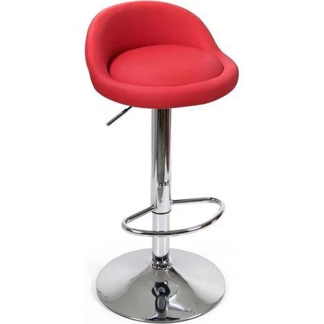 Set aus 2 roten Barhockern 38x68-89 cm, höhenverstellbar