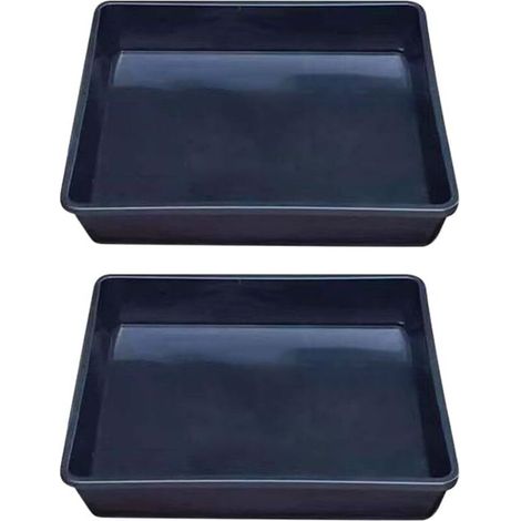 Lot de 2 soucoupes carrées en plastique de 22,5 cm pour pot de fleurs - Plateau de réception et de drainage pour fleurs - Plateau d’égouttement pour semis - Plateau de drainage pour jardin