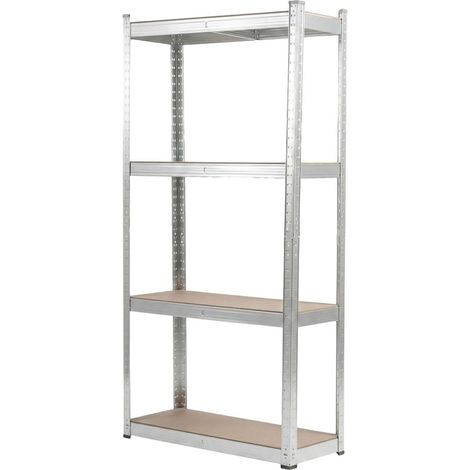 Metallenes Presspass-Lager- und Werkstattregal mit 4 Ablagen, 150 × 75 × 30 mm, 400 kg, verzinkt