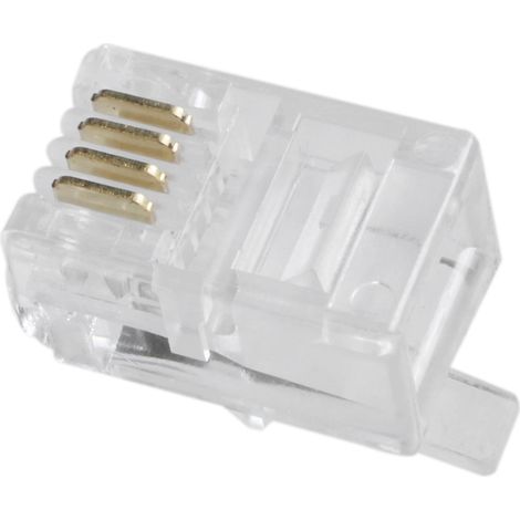 Adaptateur téléphonique RJ9 avec connecteur 4P4C (30 pièces) en plastique transparent - WELLNGS (1/5)