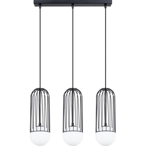 Lámpara colgante Zovolu negro, 3 luces (1/5)