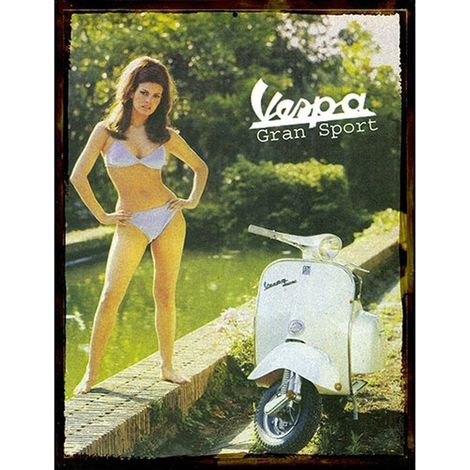 Petite Plaque métal de collection Vespa Gran Sport