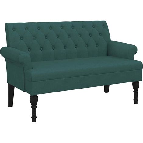 Banc avec dossier vert foncé 120x62x75,5 cm tissu CFW969352 (1/5)