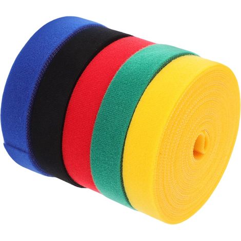 5pièces Essuyage de Tableau Feutrine Crochet Coloré à Boucle Organiseurs de Câbles Sangles de Fixation pour Câbles Domestiques Feutrine Noire Réutilisable (1/5)