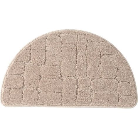 Tapis Absorbant en Microfibre en Forme de Demi-Lune Beige Clair – Idéal pour Entrée, Cuisine et Salle de Bain (1/5)
