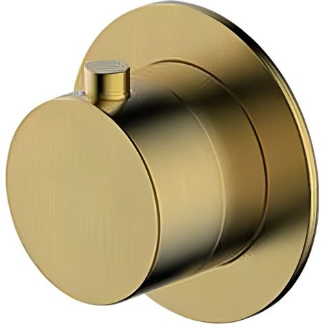 RAK Petit Brushed Gold Round Concealed Single Control Diverter Valve - RAKPER3020-1G (1/2)