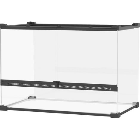 Terrario in vetro per rettili 50 x 30 x 35 cm con base rialzata impermeabile e chiusura di sicurezza (1/5)