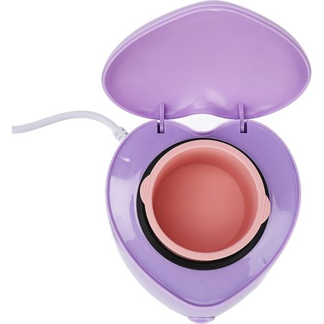Mini chauffe-cire avec pot intérieur en silicone en forme de cœur, facile à nettoyer, violet, prise européenne 220 V (1/5)