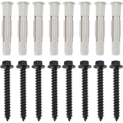 Lot de 12 vis de montage TV - Kit de boulons pour support TV M8 x 60 - Support mural en béton - Poutre en bois - Grand poids de chargement - Kit de chevilles (1/5)