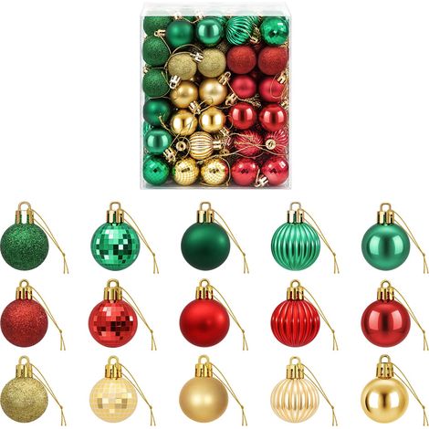 Weihnachtskugelset 150 stk. Rot, Gold und Grün 3 cm Polystyrol vidaXL (1/5)