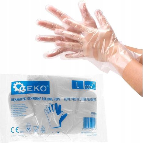 Einweg-Schutzhandschuhe aus HDPE-Folie, 100 Stück, geko (1/5)
