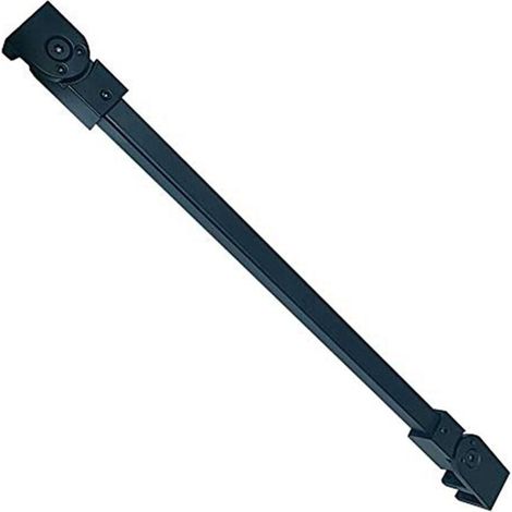 ZOLGINAH Barre de support murale en acier inoxydable noir mat pour verre de 6 mm, 8 mm à 10 mm d'épaisseur pour panneau de douche fixe sans cadre (40 cm) (noir)