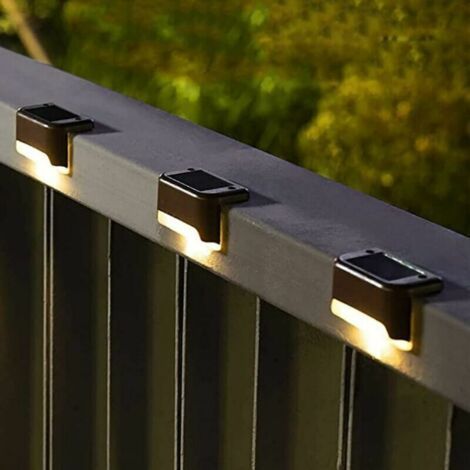 Set of 16 solar lights for outdoor patios, waterproof and equipped with LEDs, ideal for illuminating outdoor stairs, steps, fence, path and terrace (warm white). (1/5)