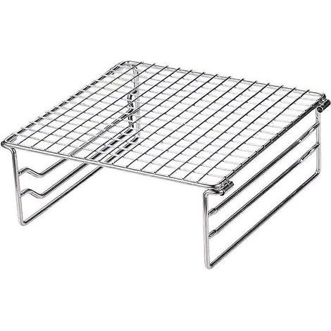 Grille de maintien au chaud pour barbecue en acier inoxydable, pliable, pour extérieur-Silver (1/4)