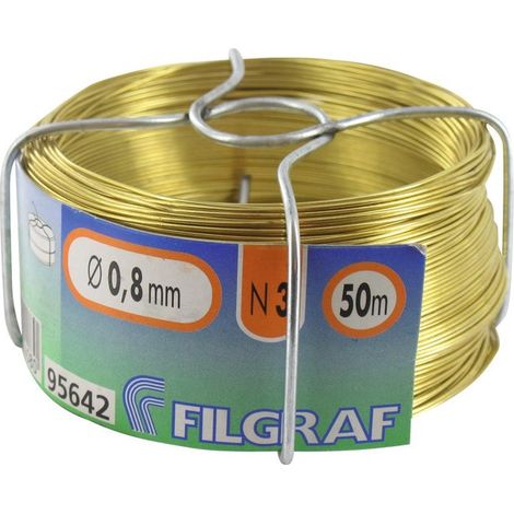 Finish – Fil métallique cuivre gainé 0,80mm x 50mts – 200gr – Résistant pour chantiers humides et travaux extérieurs – Usage professionnel (1/4)