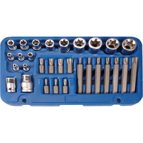 Confezione BGS Technic bussole Torx femmine da E4 a E24, punte da T20 a T55