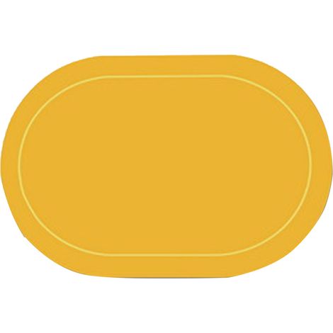 Lot de 2 sets de table ovales en cuir, résistants à l'huile et isolants, pour restaurants, hôtels et maisons. Antidérapants, ils ne permettent pas de poser les bols. Bleus. (1/5)