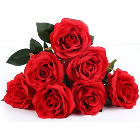 Fleur Rose artificielle Bouquet Artificiel durable décoration maison sans entretien [Plastique, 1 bouquet] (1/5)