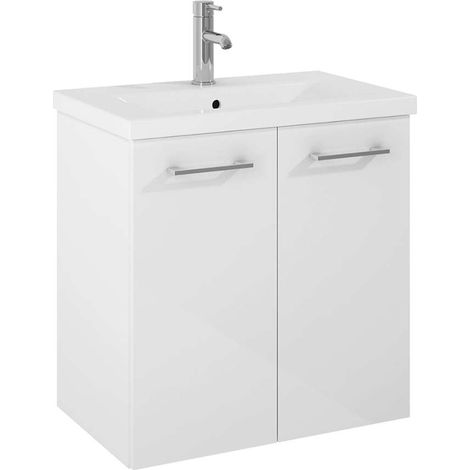 Jika Ponta - Waschbeckenunterschrank, 60 × 59 × 39 cm, 2 Türen, weiß H40J5222005001 (1/2)