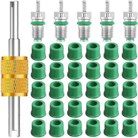 Kit de 36 joints de tuyau de remplissage R134a 1/4 pouce, accessoires pour noyau de valve de climatisation, comprenant 30 joints de tuyau de valve. (1/5)