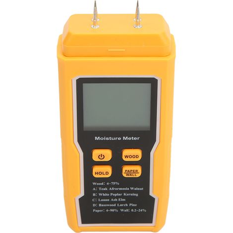 Holzfeuchtemessgerät mit Stiften, großem hintergrundbeleuchtetem LCD-Display, für Brennholz, Papier und Wandmaterialien, 4 Stifte (1/5)