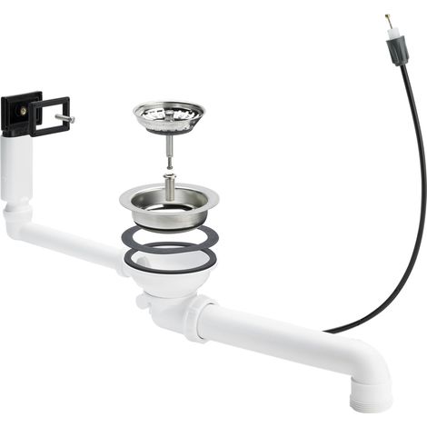 Ensemble de vanne de vidange 7139.161 en plastique blanc