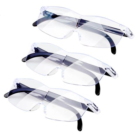 3 Pcs Lunettes Loupe Grossissante 300% 500% 800% Anti Lumière Bleue Grossissante Main Libre Loupe de Lecture Lunette Senior pour Âgé Hommes Femmes D'ordinateur Lunette Grossissement Confort (1/5)