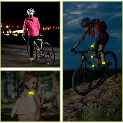 Bandes Réfléchissantes 6pcs 30x3cm, Brassard Sécurité Enfant Vélo Jogging, Visibilité Nocturne (1/5)