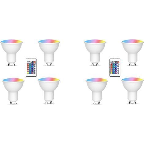 GU10 bulbs and 1 remote control with memory function. Spotlight with 17 changeable colours. 4 dynamic lighting modes. (1/5)