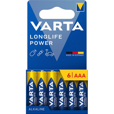 Pila alikalina longlife power aaa - lr03, blister 6 uds, ø10,5 x 44,5 mm