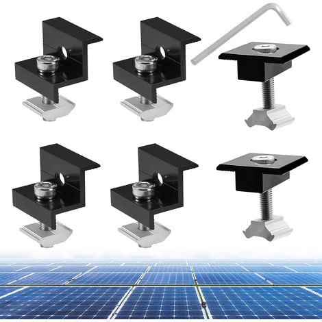 Support Panneau Solaire Kit, Fixation Z, 30-35mm Réglable (1/5)