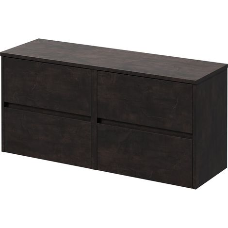 Montego Metallic Slate 1200mm Wall Mounted Vanity Unit for Countertop Basins with 4 Drawers (1/5)