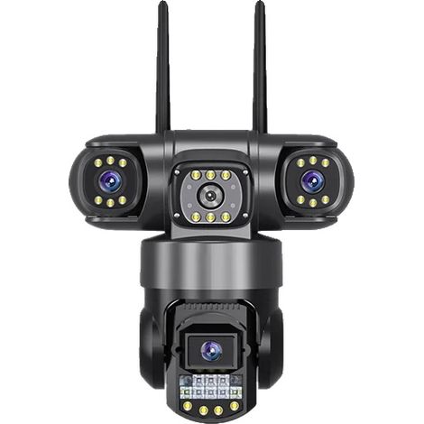 Cámara PTZ, resolución de 12 MP, detección inteligente de personas, CCTV WIFI, 64 GB de memoria adicional, enchufe europeo (UE-A). (1/2)