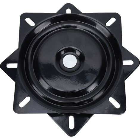 Plaque pivotante robuste de 7 pouces avec roulements à billes solides, base rotative à 360 degrés pour tabourets de bar, sièges de bateau inclinables carrés noirs