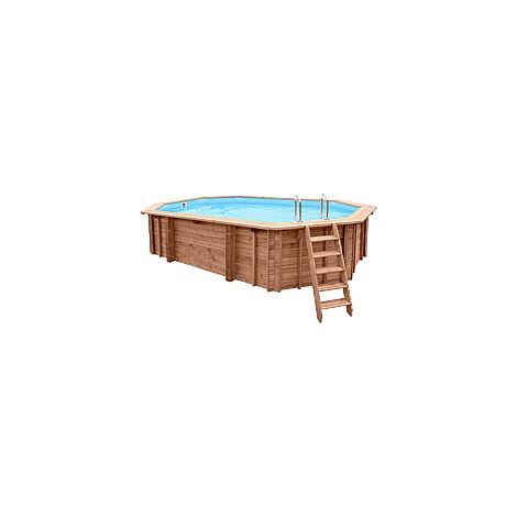 Piscina in legno fuori terra JARDIN 607 liner azzurro