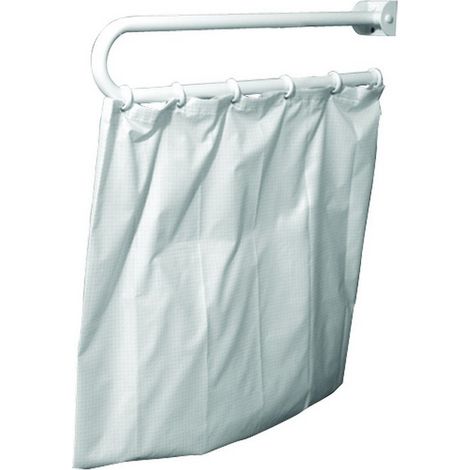 Maniglione ribaltabile reggitenda per doccia in inox bianco di cm 90 (1/3)