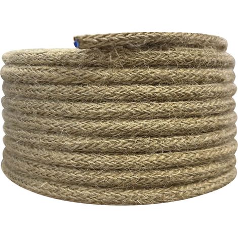 Câble électrique tissu corde, long. 3m, diam. 7.5mm - Tibelec (1/5)