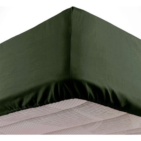 Drap Housse Microfibre "Oscar" 90x190cm Kaki (1/2)
